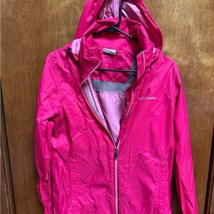 Columbia Fuchsia Hooded Windbreaker
